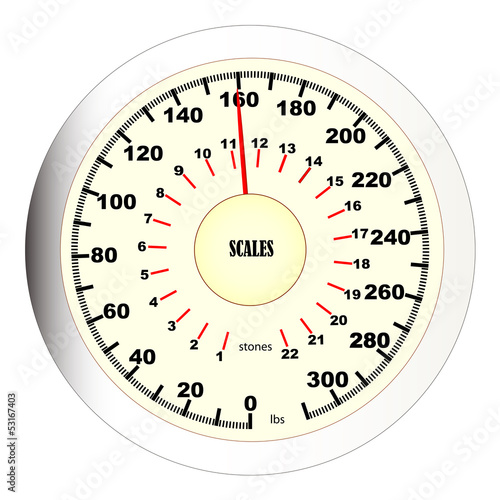 Bathroom Scales dial.