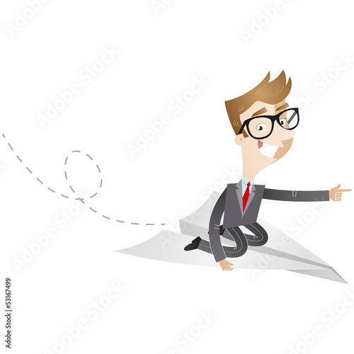 Businessman, paper plane, pointing, career, future