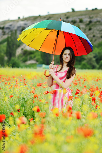 with umbrella