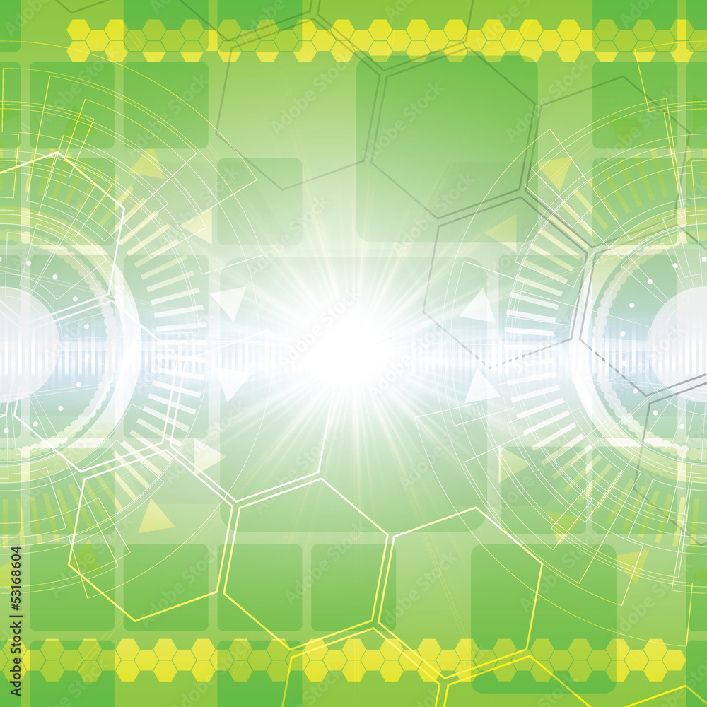 Fototapeta premium Green abstract tech background