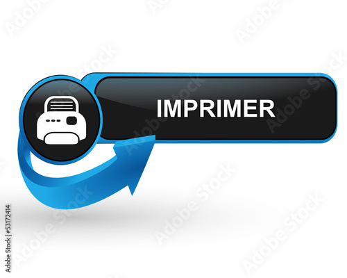 imprimer sur bouton web design bleu