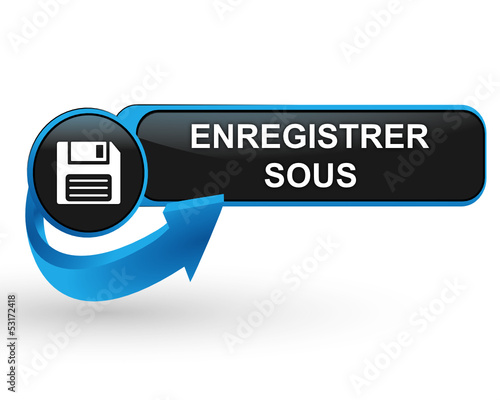 enregistrer sous sur bouton web design bleu