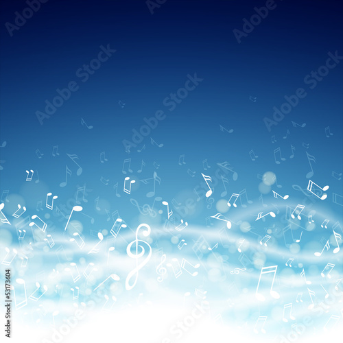 Vector Illustration of an Abstract Background with Music notes