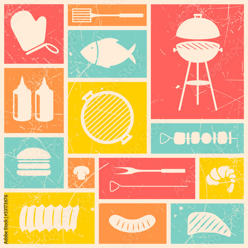 Vector Illustration of Barbecue Grill Icons