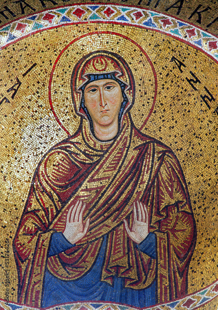 Palermo - Mosaic of Saint Anna from Church La Martorana