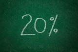 10 percent on green chalkboard