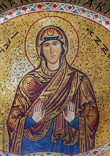 Palermo - Mosaic of Saint Anna from Church La Martorana