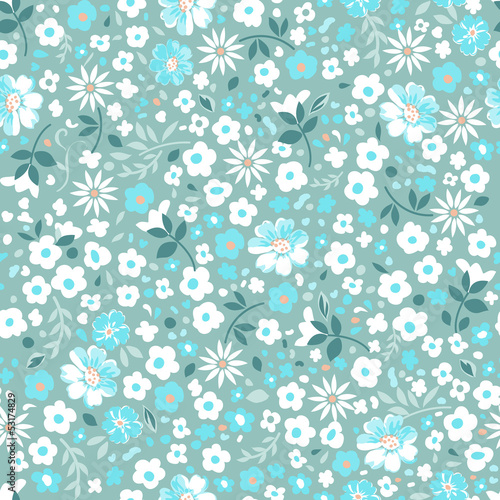 little popcorn flowers seamless background