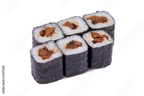 Hosomaki sushi with mushrooms