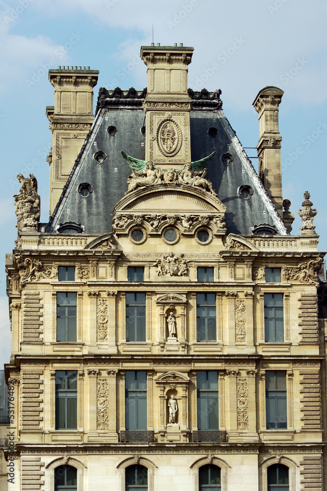 Fragment of the Louvre - the royal palace in Paris.