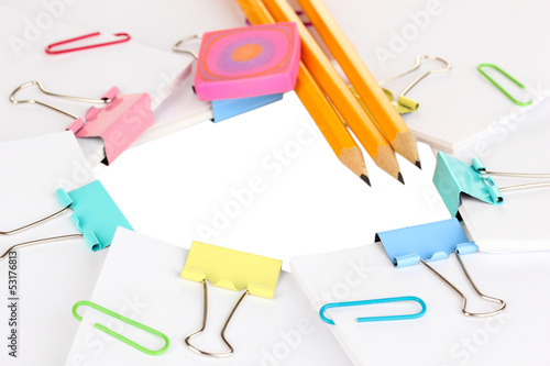 Documents with binder clips close up