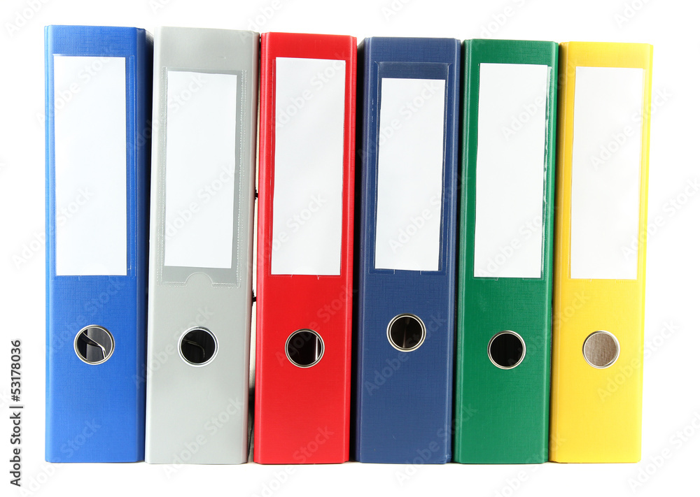 Bright office folders isolated on white Bright office folders isolated on white