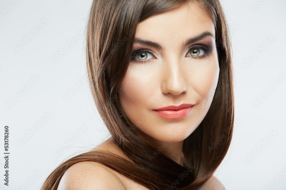 Beautiful young woman portrait isolated on studio background. Beautiful young woman portrait isolated on studio background.