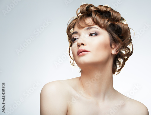 Woman beauty style close up face portrait