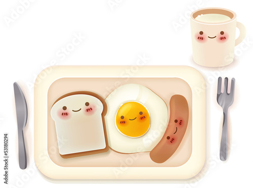 Set of Lovely Breakfast  - Vector File EPS10
