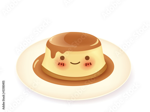 Caramel custard pudding - Vector File EPS10
