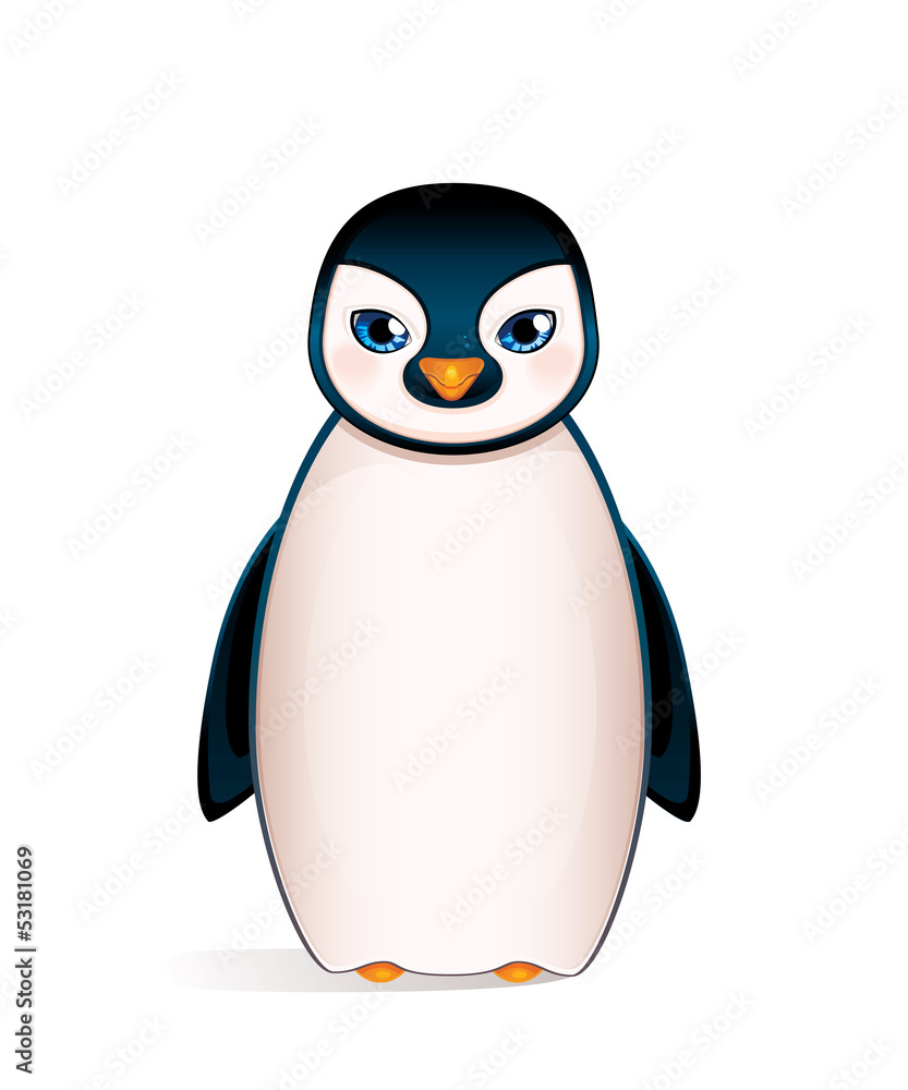 Obraz premium Cute penguin isolated on white