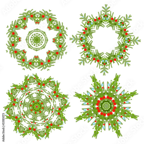 Set of christmas wreaths for your design