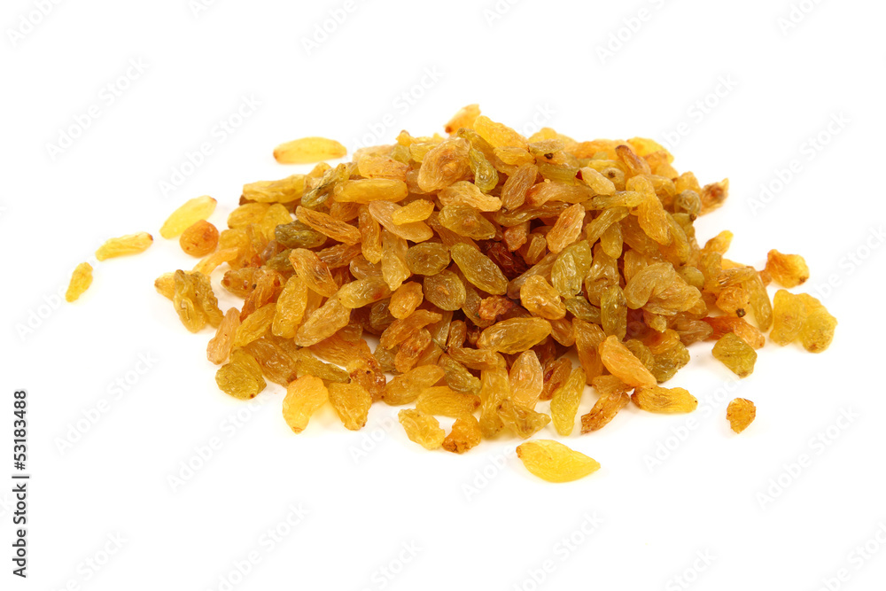 Handful of raisins isolated on a white background. Handful of raisins isolated on a white background.