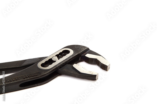 Adjustable wrench isolated on the white background.