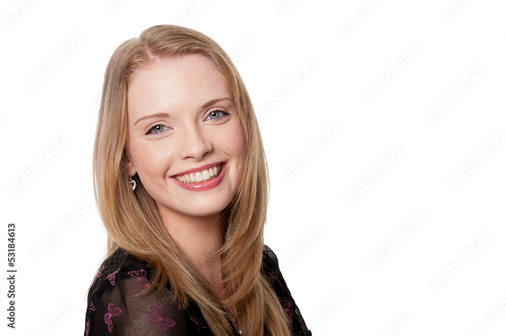 Portrait of happy attractive blonde - isolated on white Portrait of happy attractive blonde - isolated on white