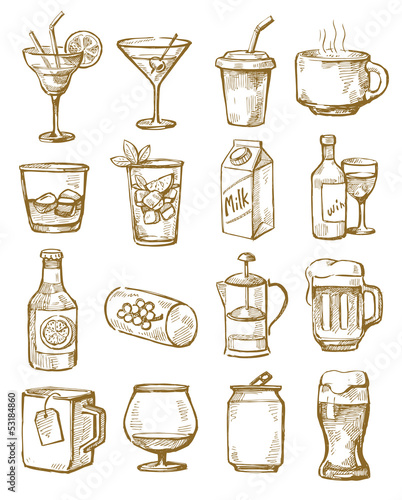 hand drawn beverages