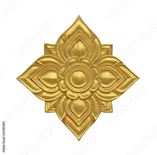 Golden Thai decorative pattern isolated on white background