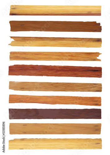 Old Wood plank isolated on white background,  Vector illustratio