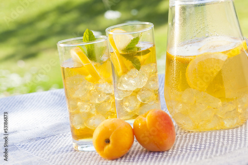 cold summer drinks in garden
