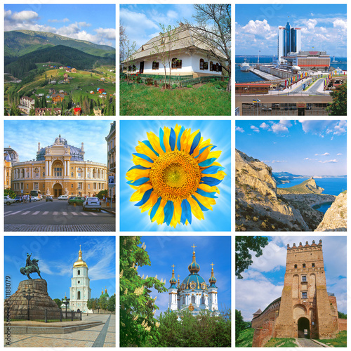 Vászonkép Ukraine landmarks collage