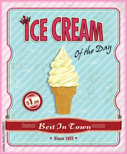 Vintage ice cream poster