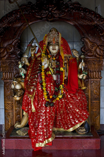 precious stone wood statue of a Hinduism women
