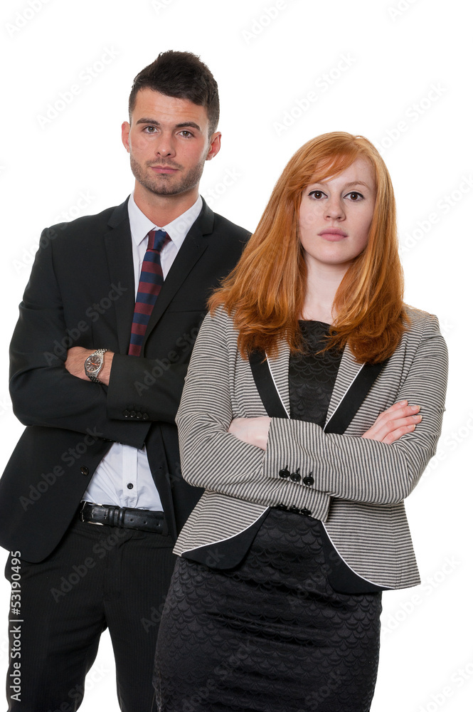 Serious business couple - isolated on white Serious business couple - isolated on white