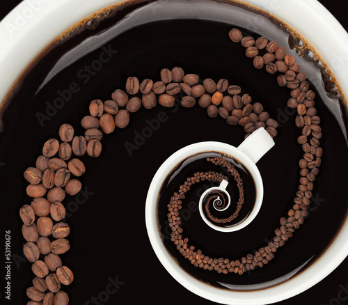 Coffee cup and coffee crops