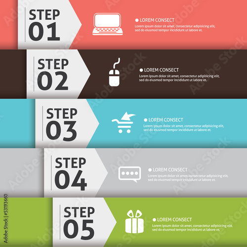 Presentation slide template with step