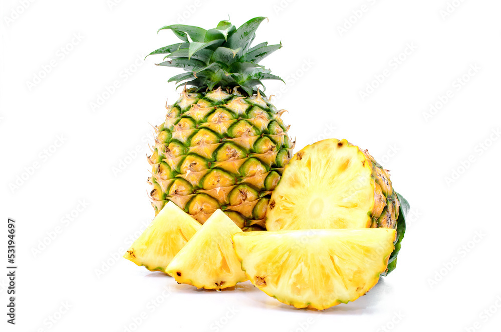 Isolated Pineapples .