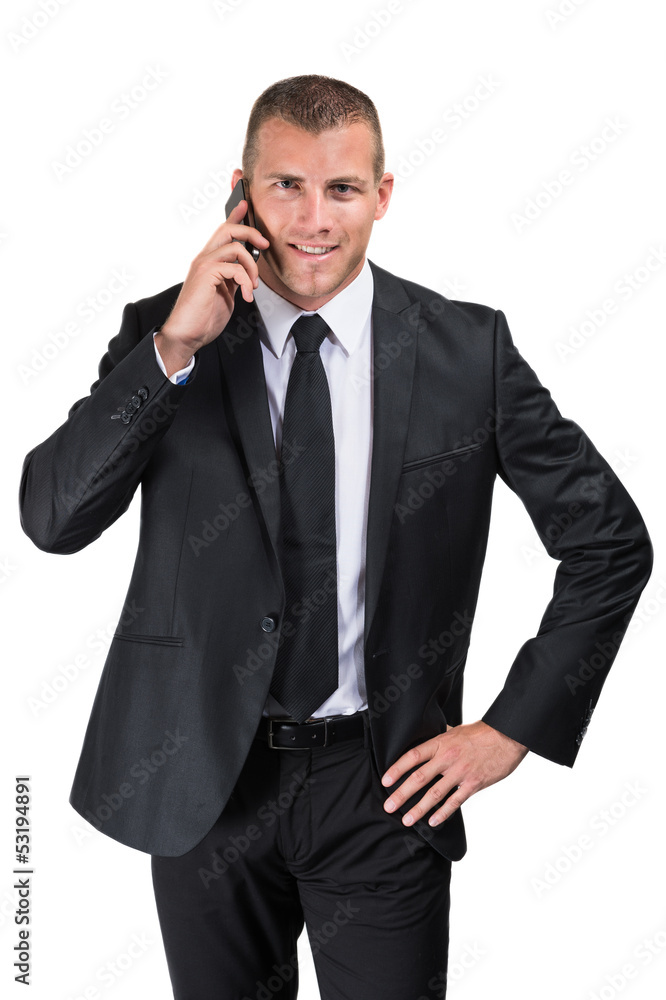 Homme d'affaires téléphonant Homme d'affaires téléphonant