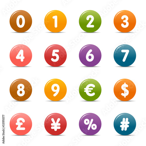 Colored Dots - Numbers & Currency icons
