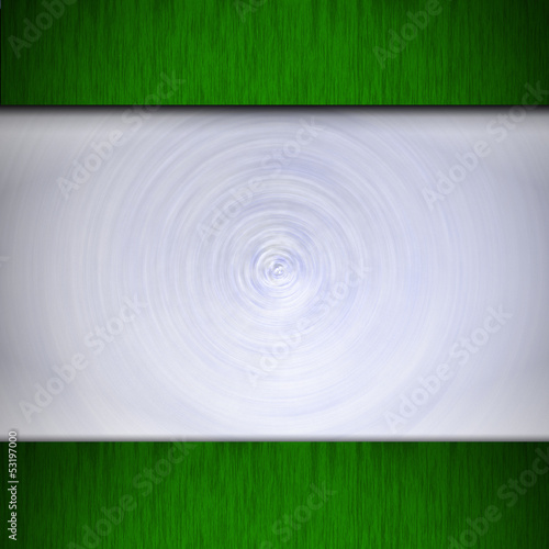 The green frame and gray background