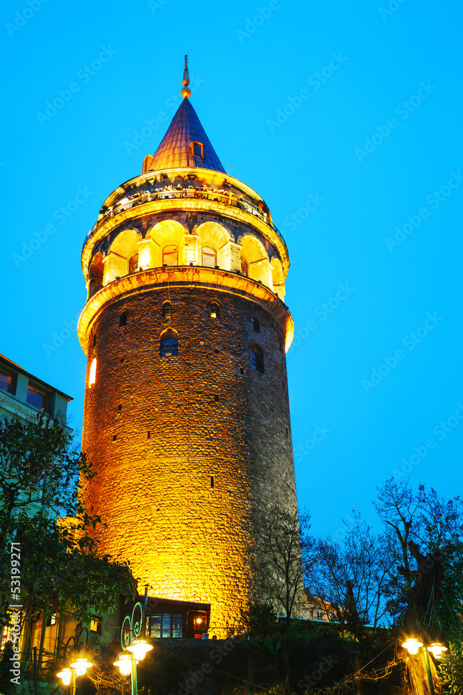 Galata Tower (Christea Turris) in Istanbul, Turkey