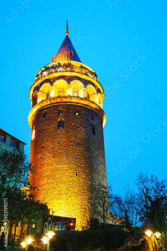 Obraz na płótnie Galata Tower (Christea Turris) in Istanbul, Turkey w salonie