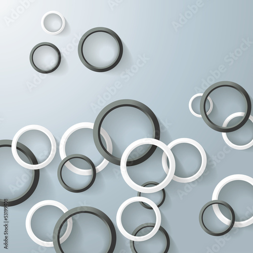 Abstract Rings Bubbles Black And White