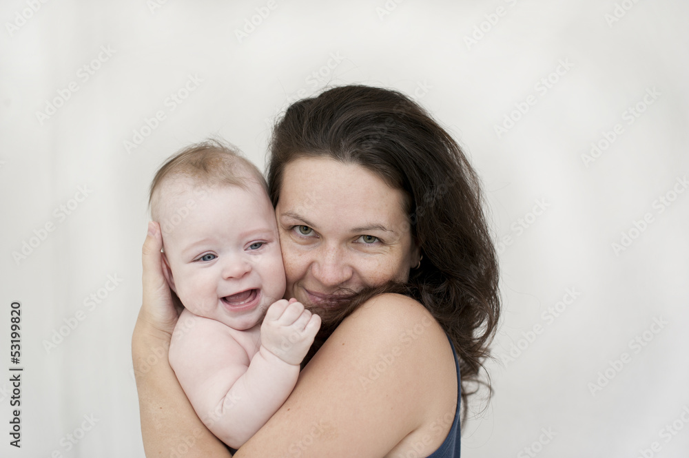 Beautiful little girl with mother Beautiful little girl with mother