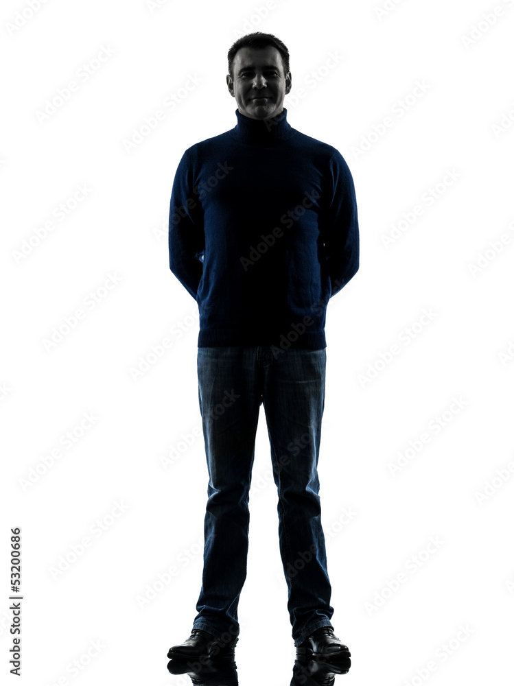 man smiling friendly silhouette full length man smiling friendly silhouette full length
