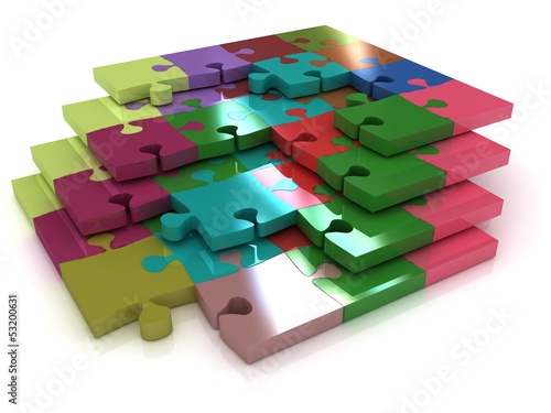 Many-colored puzzle pattern (removable pieces)