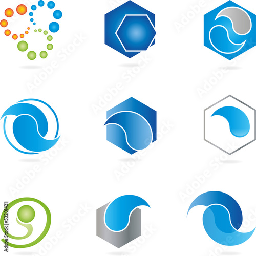 Logo, Abstract Design Elements,  2D and 3D