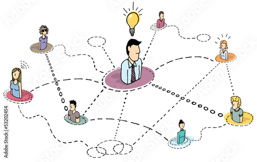 Creative thinking teamwork / Idea process or brainstorming