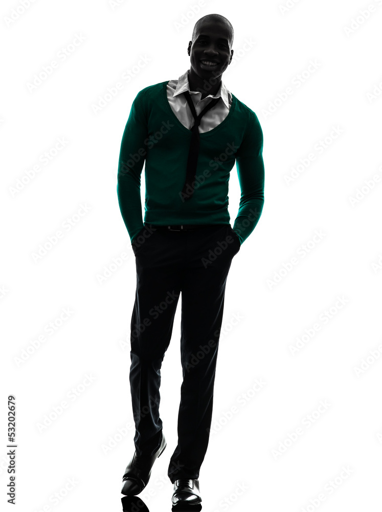 african black man walking smiling silhouette african black man walking smiling silhouette