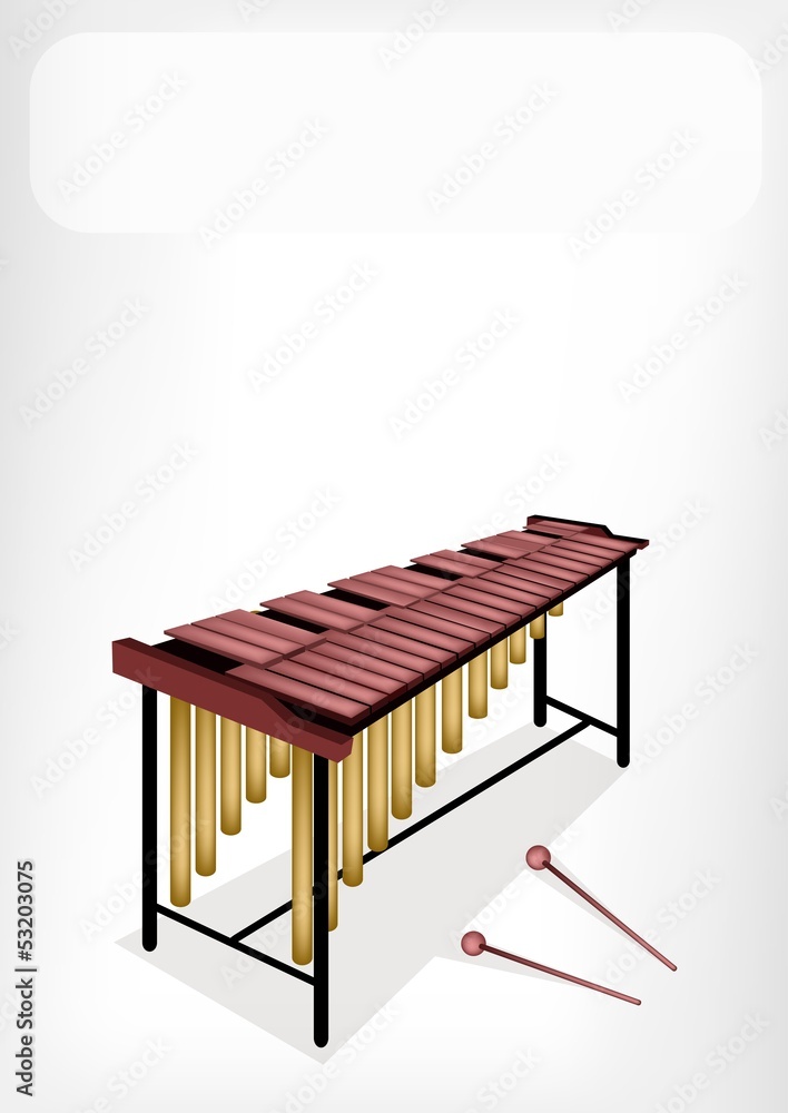 Two Retro Marimba with A White Banner Two Retro Marimba with A White Banner