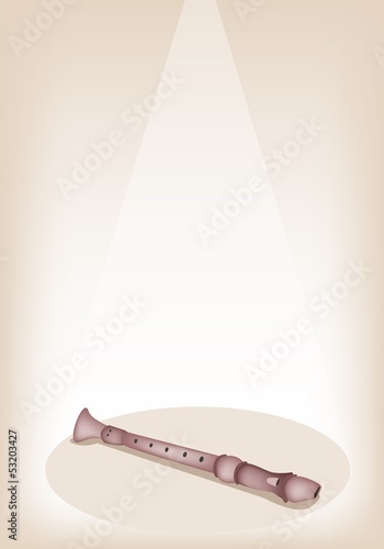 A Musical Recorder on Brown Stage Background